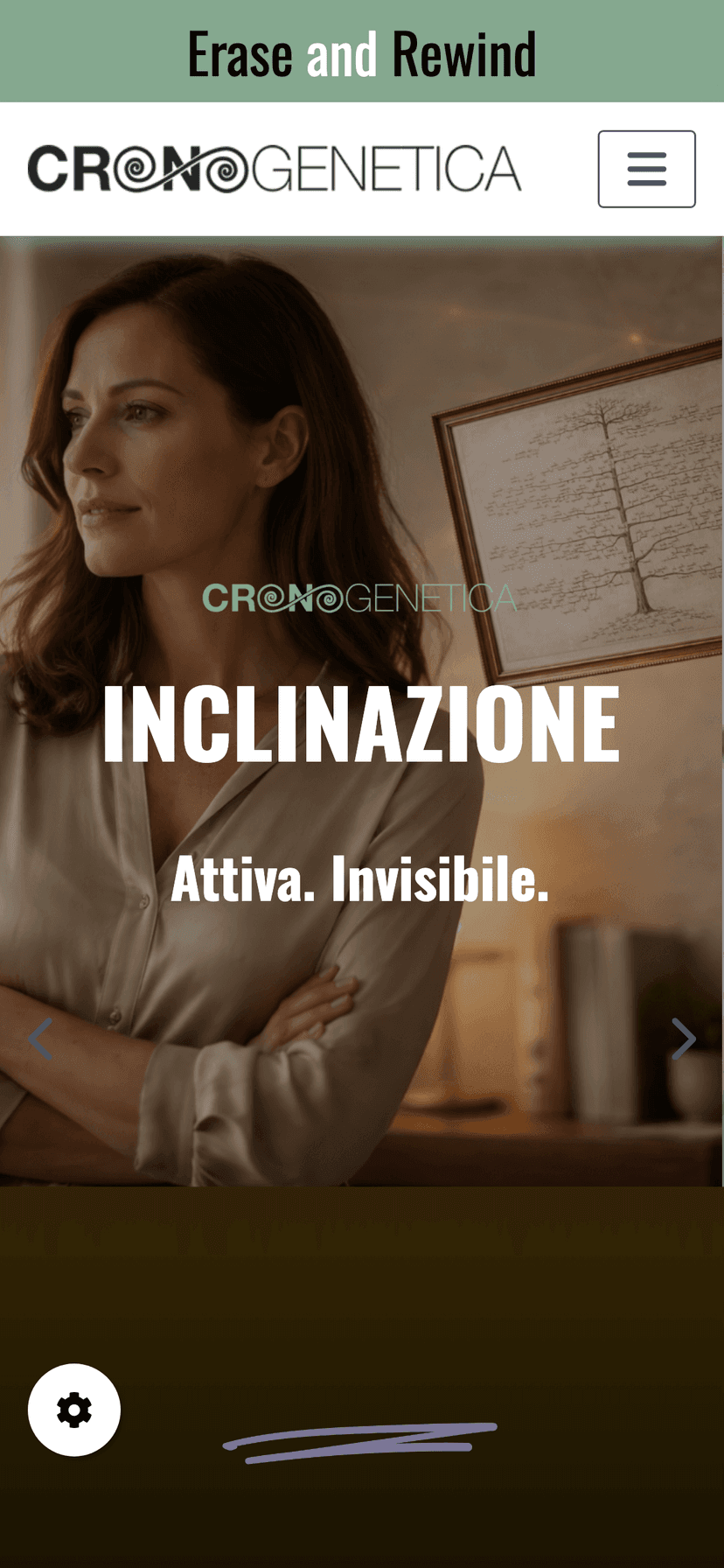 Cronogenetica su mobile - design minimalista verde salvia
