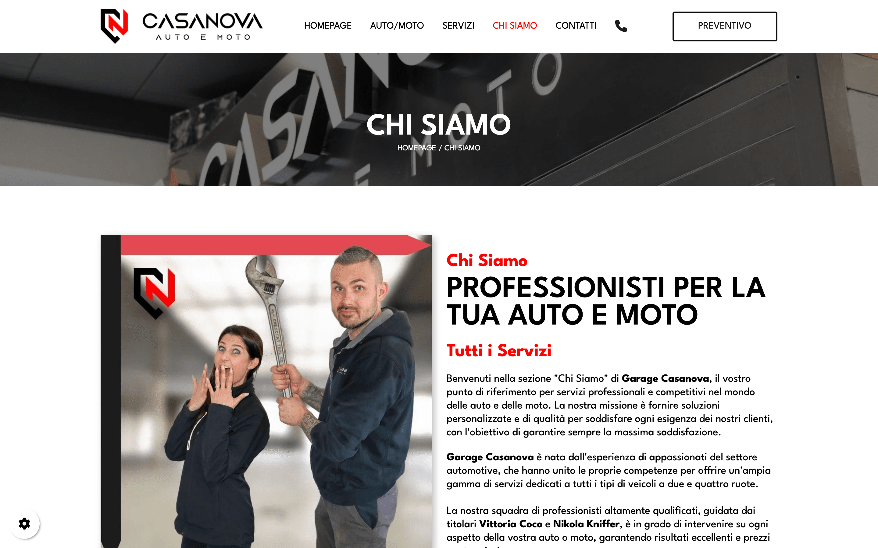 Garage Casanova chi siamo - team Vittoria Coco Nikola Kniffer