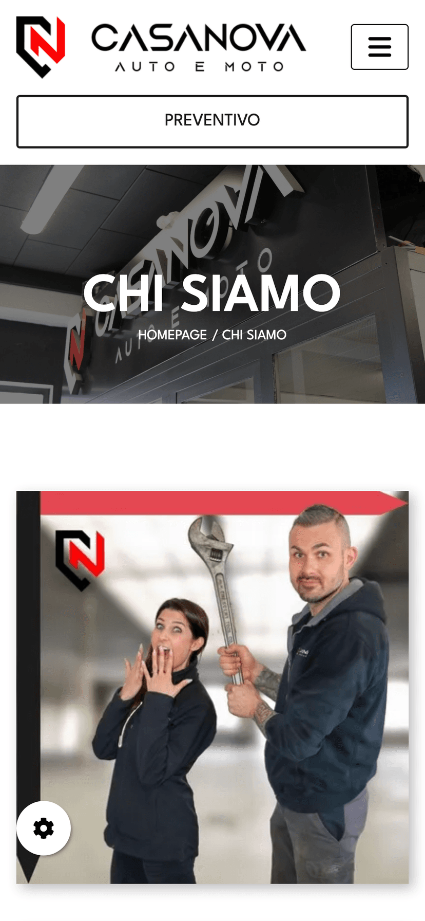 Garage Casanova chi siamo su mobile