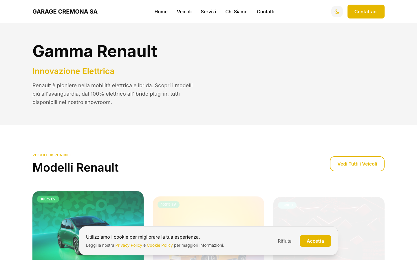 Garage Cremona gamma Renault completa - Clio Captur Megane Austral Rafale