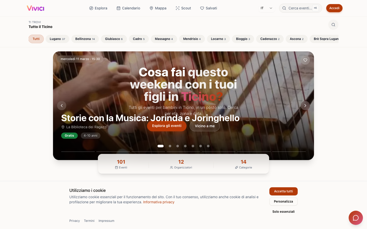 Vivici — Piattaforma Eventi Famiglie Ticino