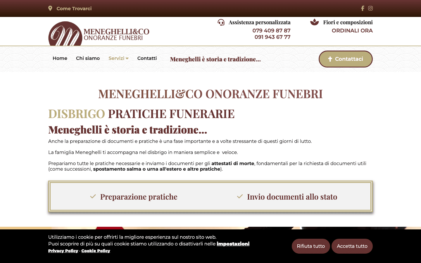 Meneghelli - disbrigo pratiche funerarie