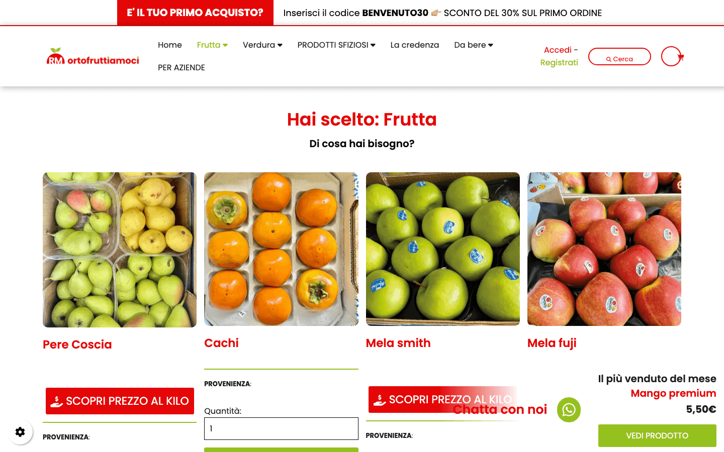 Ortofruttiamoci catalogo frutta fresca - pere, cachi, frutta di stagione
