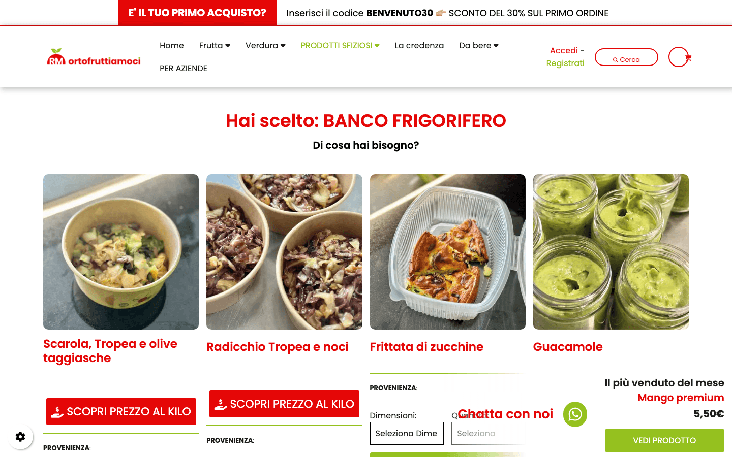 Ortofruttiamoci banco frigo - sughi, contorni, dolci pronti