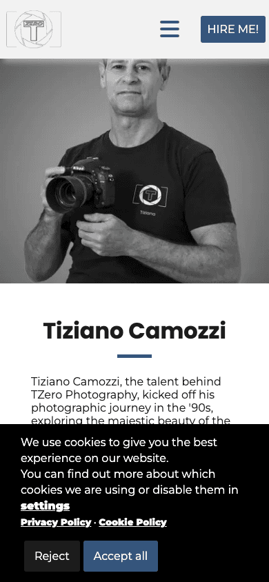 TZero about Tiziano Camozzi mobile